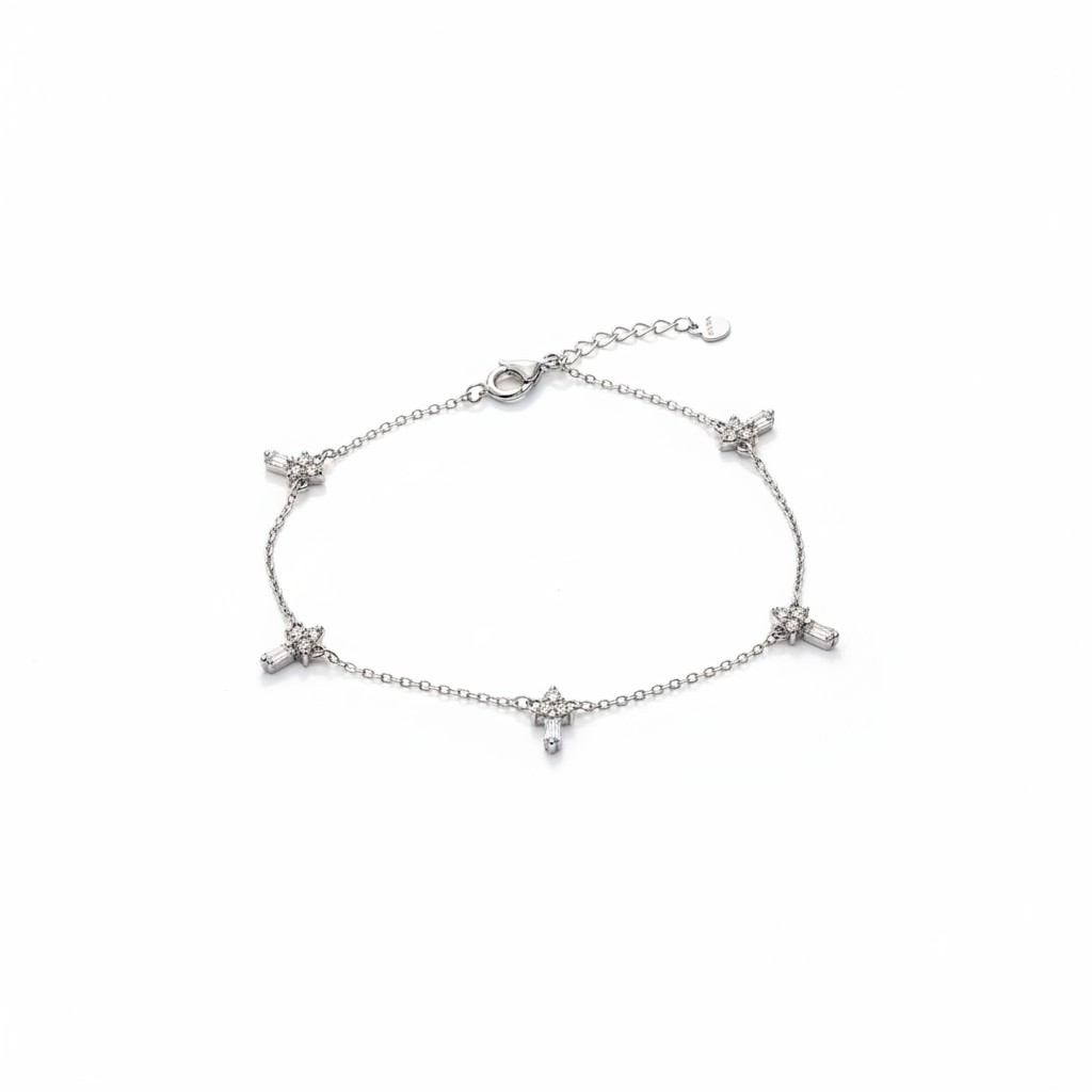 Crystal North Star Charm Bracelet