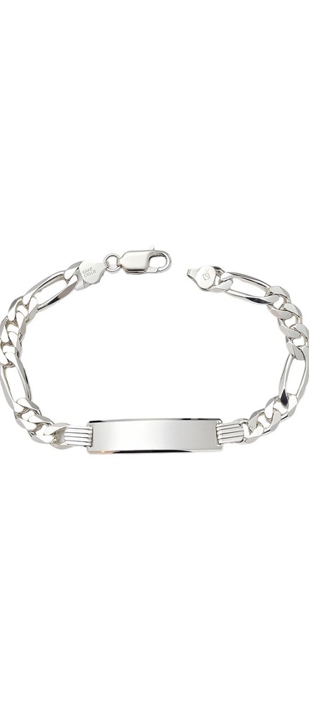 Figaro Chain ID Plate Bracelet