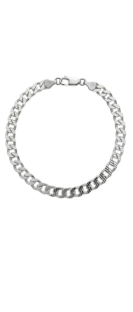 Diamond-Cut Curb Chain Bracelet