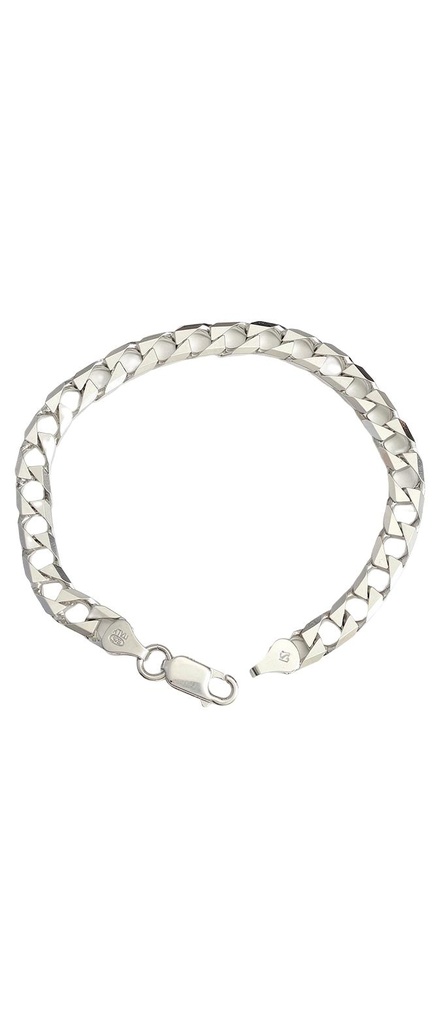 Flat Faceted Curb Chain Bracelet