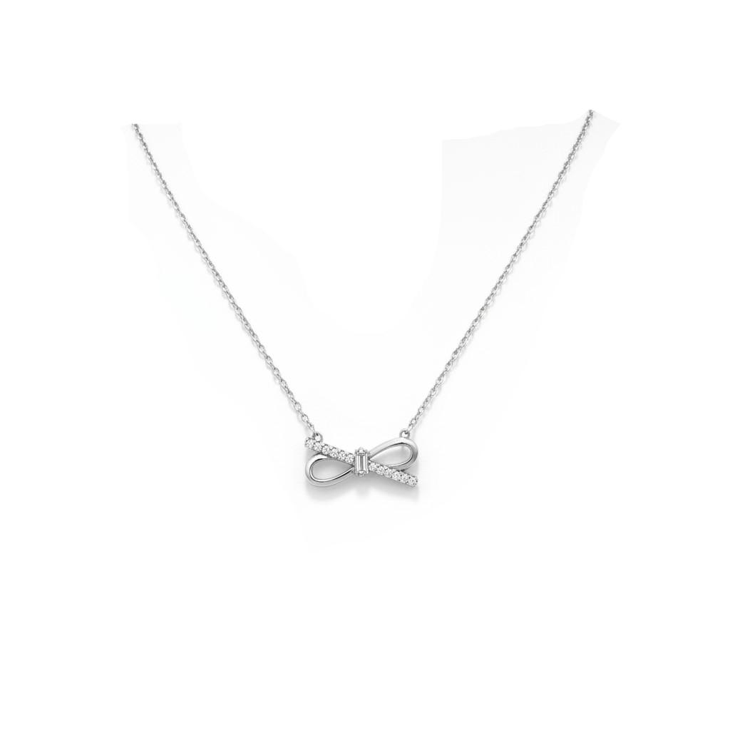CZ Bow Pendant Necklace