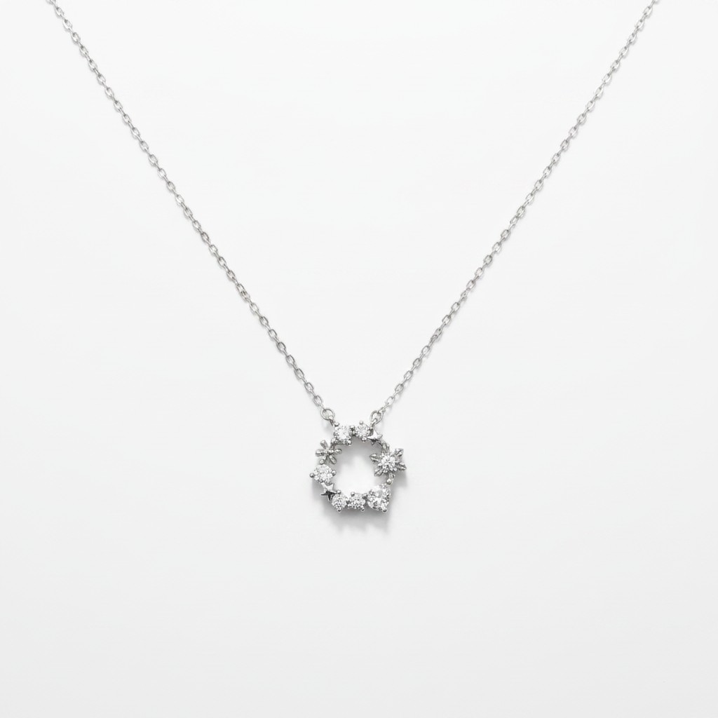 Celestial Star Wreath CZ Necklace