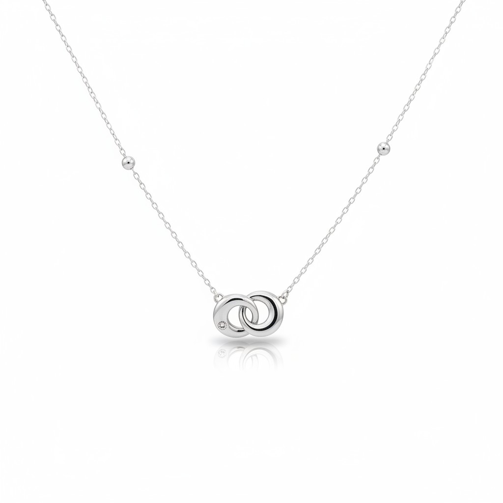 Interlocking Rings Satellite Chain Necklace
