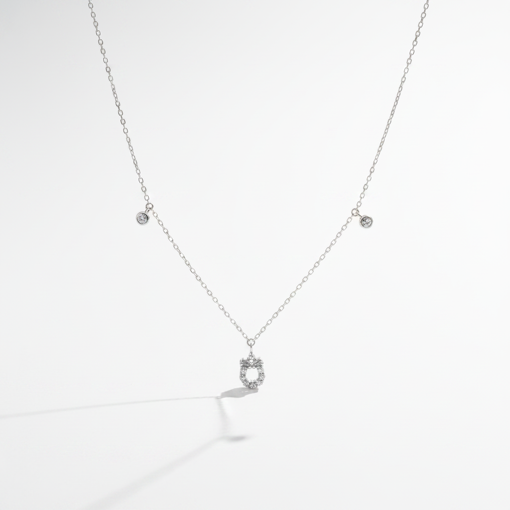 CZ Star Wreath Pendant Necklace