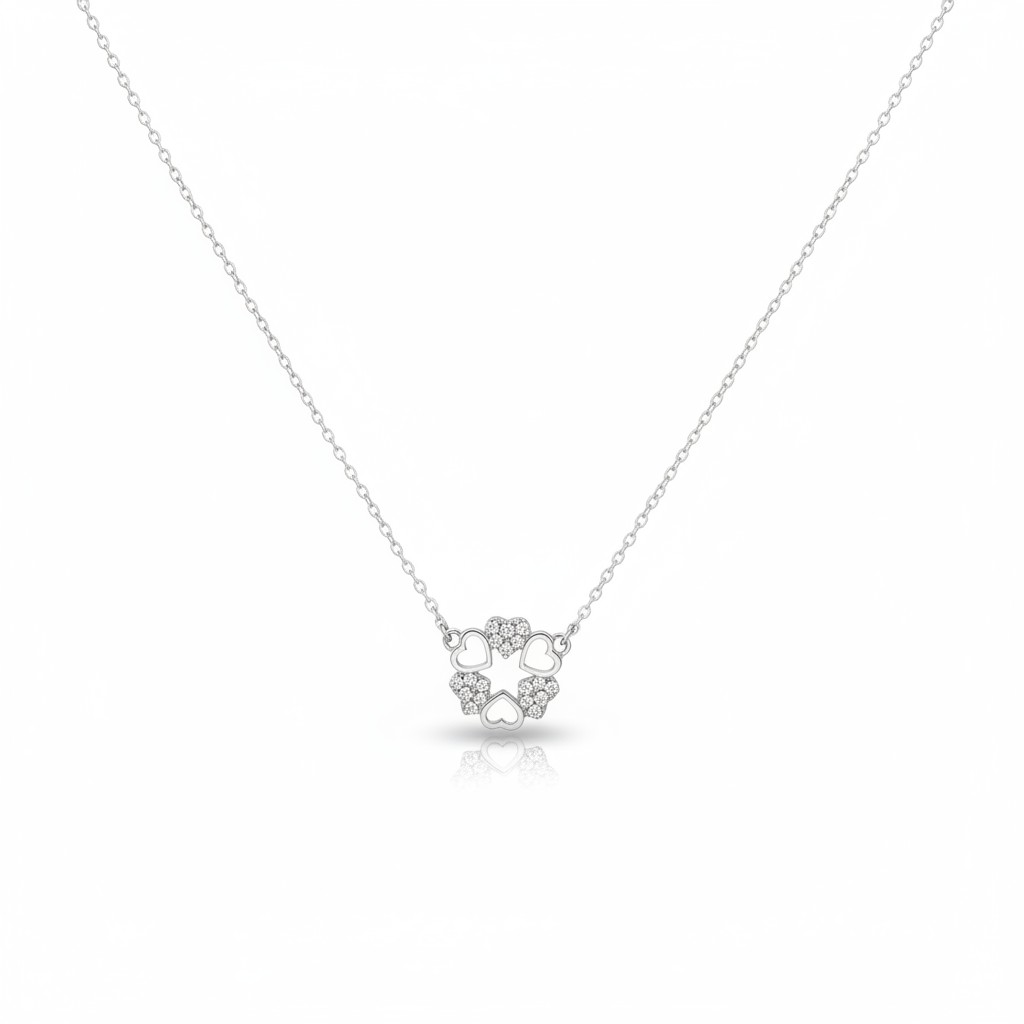 Circle of Hearts CZ Necklace