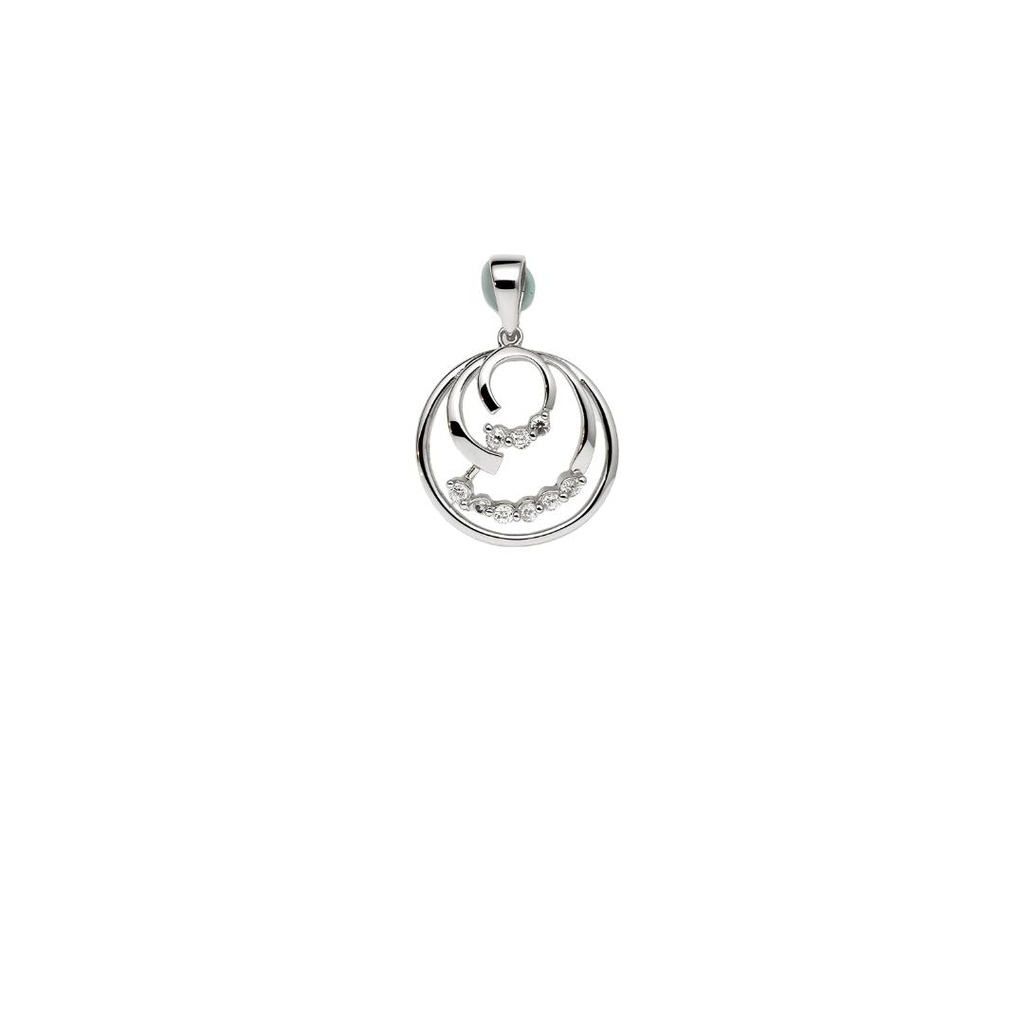 Triple Circle CZ Swirl Pendant