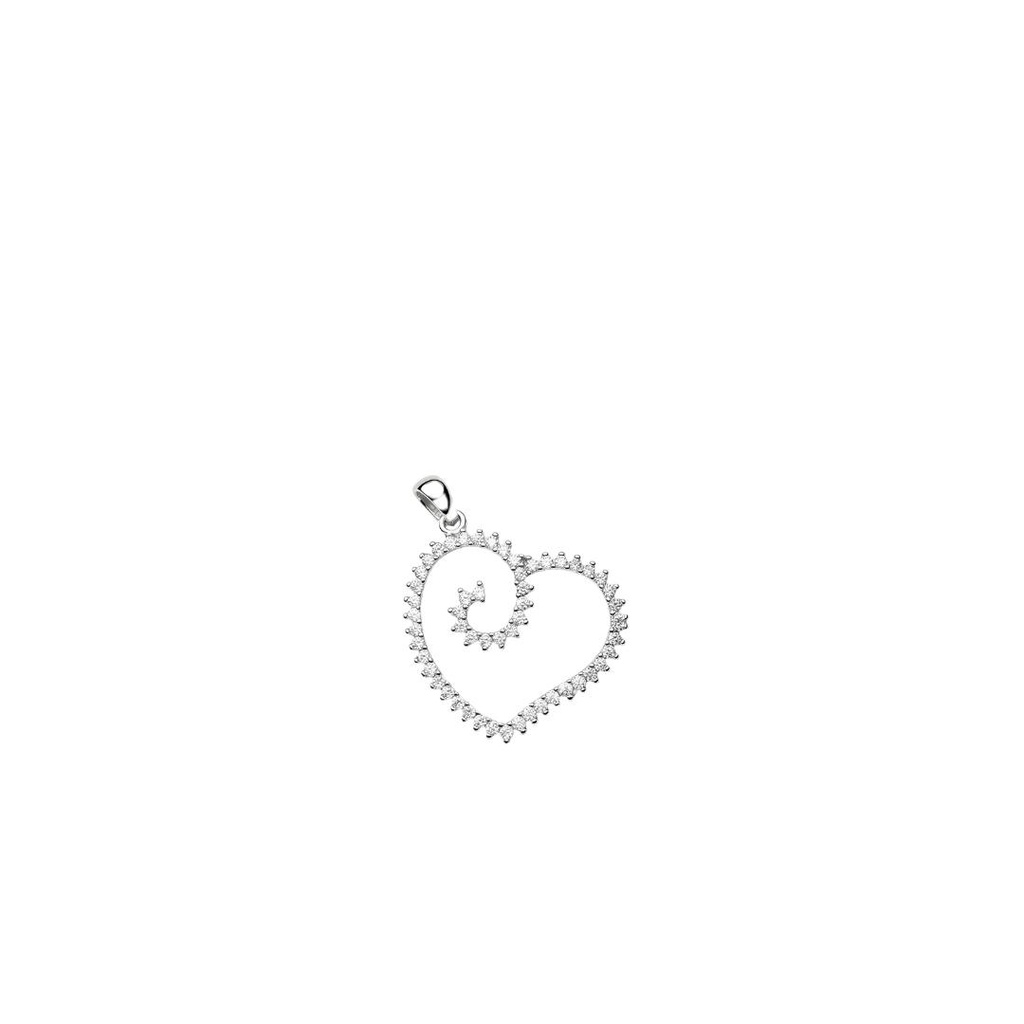 Open CZ Heart Swirl Pendant