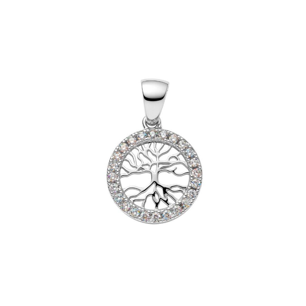 Tree of Life CZ Halo Pendant