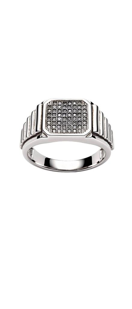 Men's Square Pave CZ Signet Ring