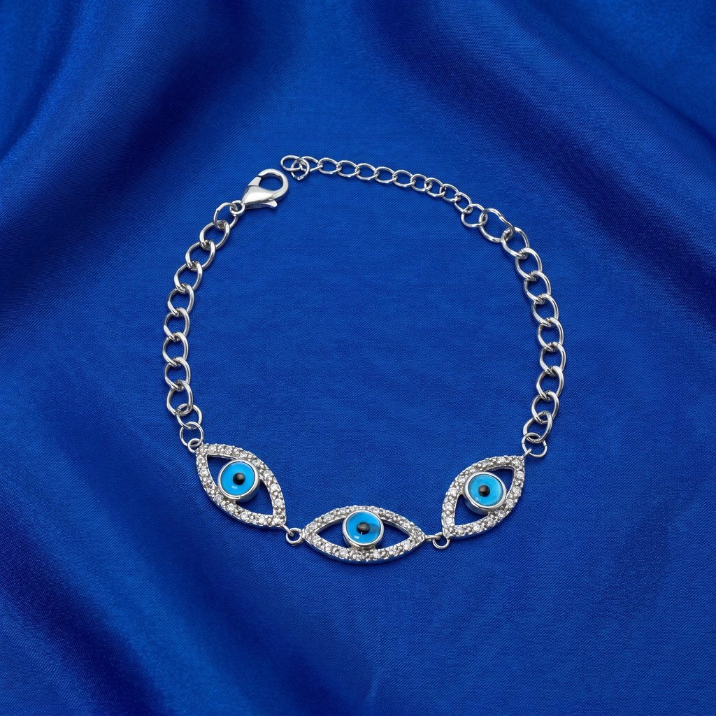 [CBR0145] Triple Evil Eye Charm Bracelet
