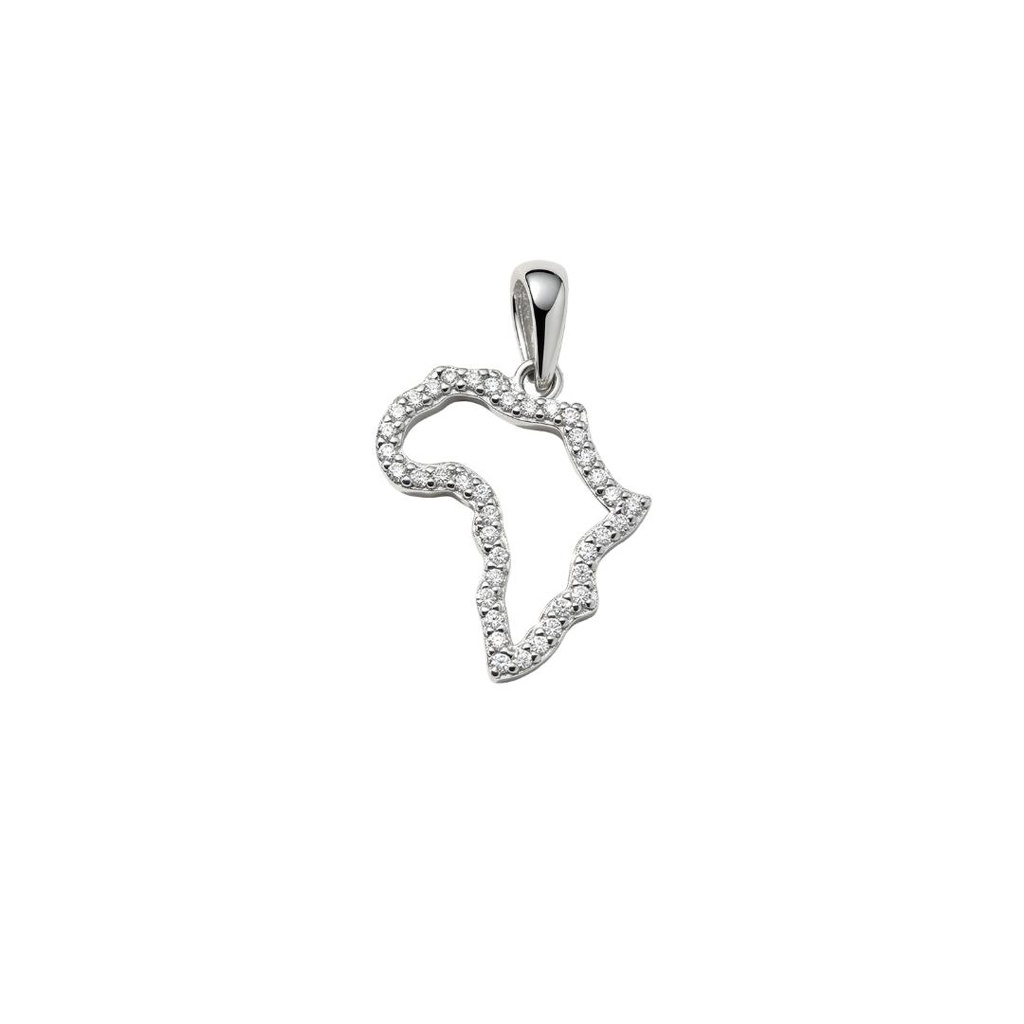 Africa Map CZ Outline Pendant