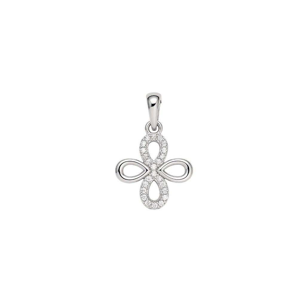 Four-Petal CZ Flower Pendant