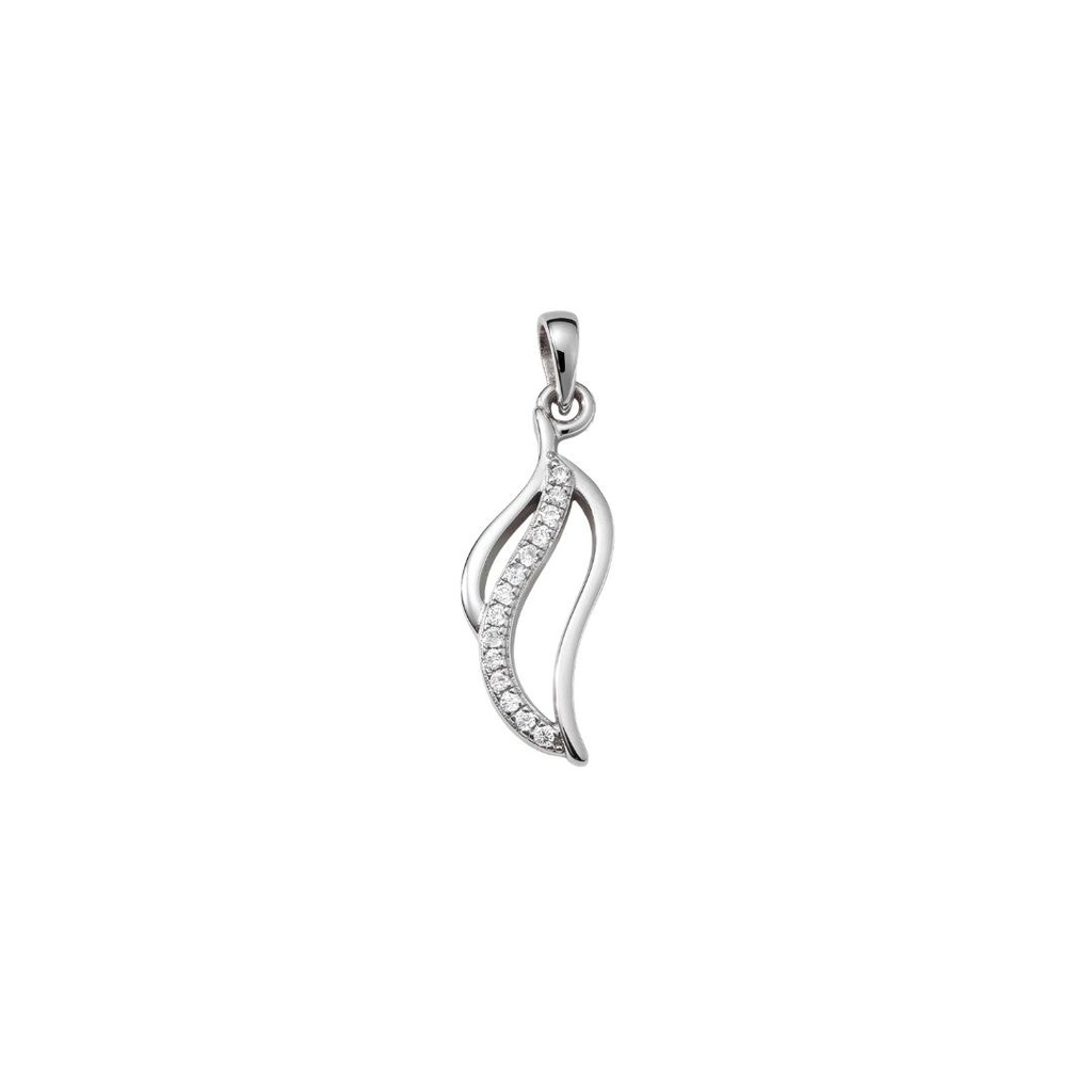 Flame Wave CZ Pendant