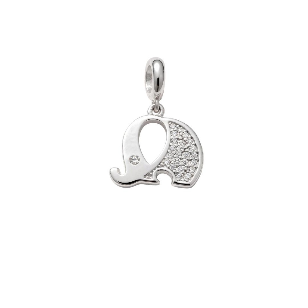 CZ Pave Elephant Charm Pendant