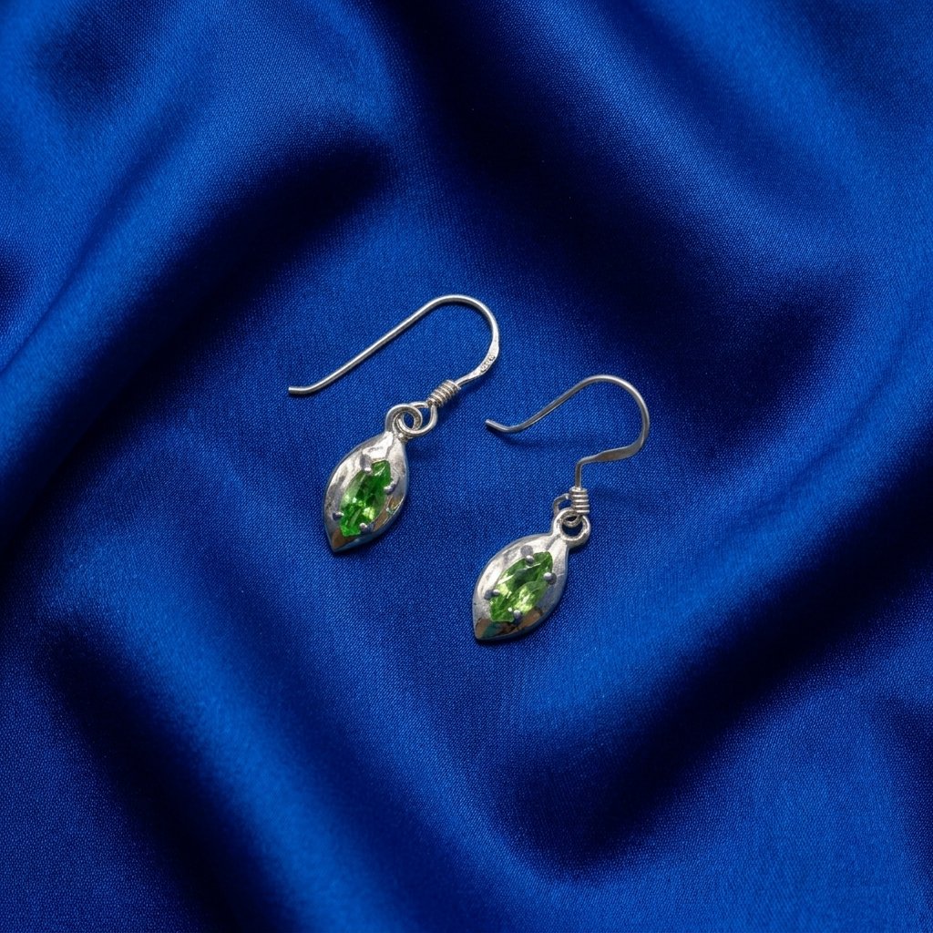 [B8] Tsavorite Marquise Drop Earrings