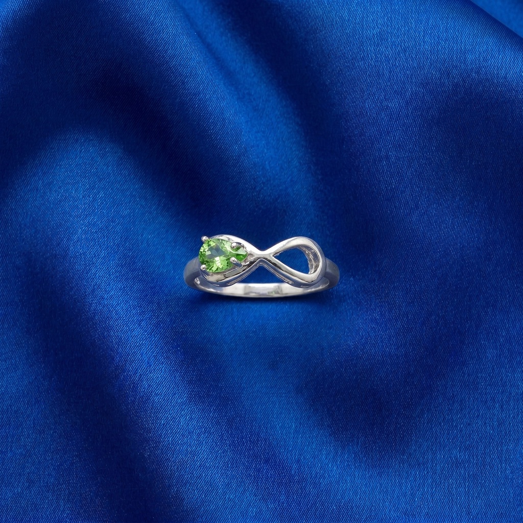 [B19] Tsavorite Round Infinity Ring