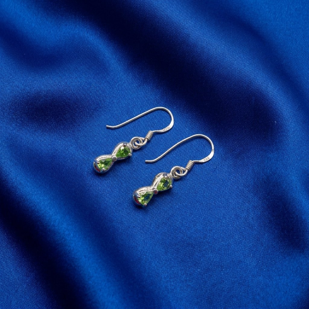 [B11B] Tsavorite Double Pear Drop Earrings