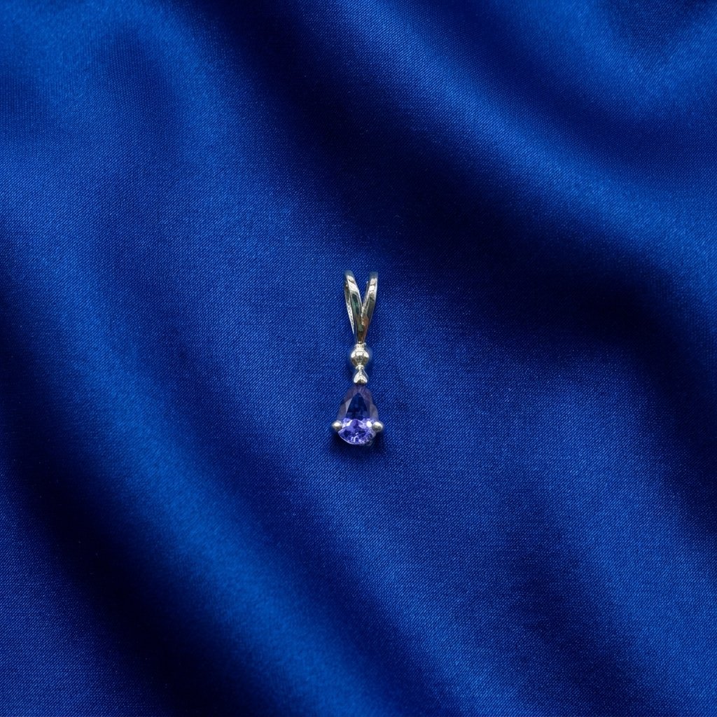 [A33] Tanzanite Round Drop Pendant