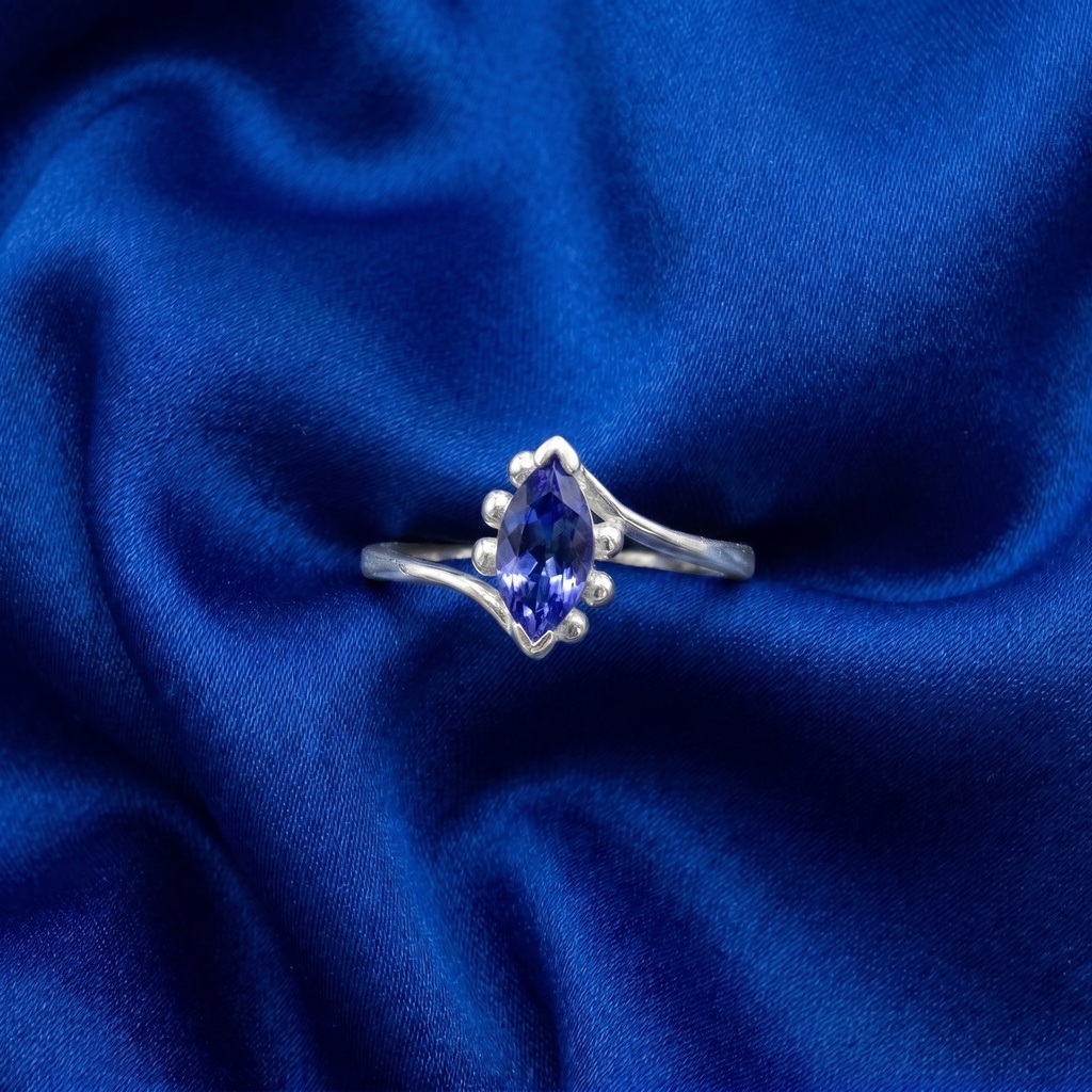 [A23] Tanzanite Marquise Crown Ring