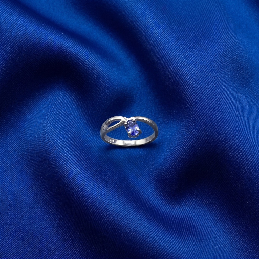[A24] Tanzanite Oval Bypass Ring